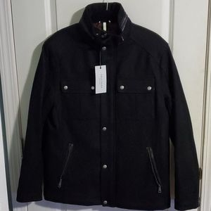 Cole Haan Wool Melton Stand Collar Jacket